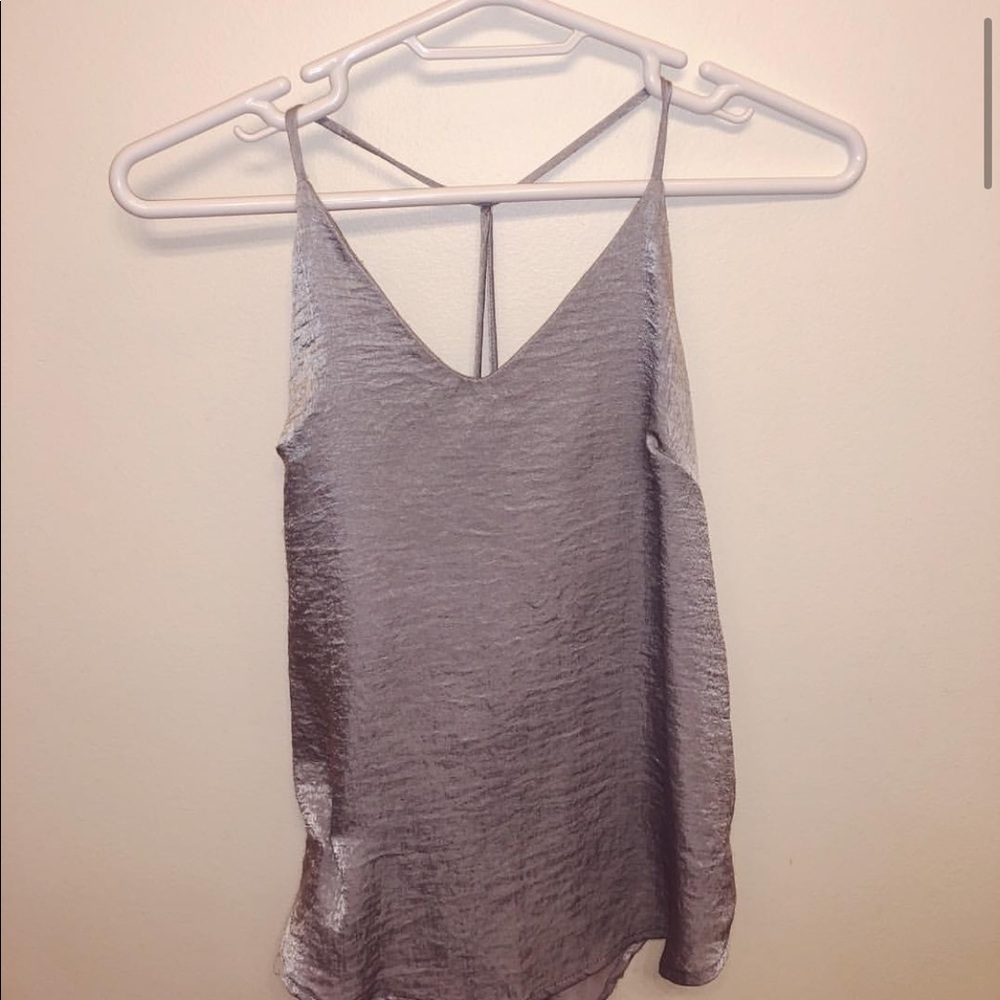 Light blue velvety tank top